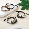 6Pcs Adjustable Braided Waxed Polyester Cord Macrame Pouch Bracelet Making BJEW-FW0001-04-9