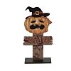 Halloween Wood Sign Pumpkin Ornament DJEW-M016-01A-1