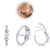 316L Surgical Stainless Steel & Cat Eye Ball Hoop Nose Rings WG275C7-04-1