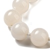 14mm Round Natural White Jade Beaded Necklaces NJEW-F327-02C-05-2