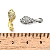 Rack Plating Brass Micro Pave Clear Cubic Zirconia Ice Pick Pinch Bails KK-K340-10-3