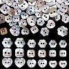 90Pcs 9 Styles 2-Hole Natural Shell Buttons BUTT-PH0001-49-6
