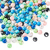 160Pcs 8 Colors Assembled Synthetic Stone and Trochus Shell Beads G-TA0002-31D-3