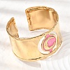 304 Stainless Steel Enamel Cuff Bangles for Women BJEW-B166-02G-3