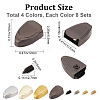 32 Sets 4 Colors Zinc Alloy Cord Ends FIND-GF0004-92-2
