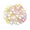 UV Plating Rainbow Iridescent Acrylic Top Drilled Beads OACR-F006-06-3