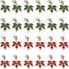 24Pcs 2 Colors Brass Cubic Zirconia Charms KK-FH0004-25-1