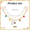 2Pcs Alloy Heart Tassel Aluminum Double Layer Chain Bag Decorative Chains HJEW-PH02393-2