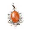 Natural Red Aventurine Pendants G-B033-03P-18-2