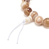 Natural Agate Round Beads Stretch Bracelet BJEW-JB07235-05-5