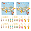 12Pcs 6 Style Alloy Enamel Icecream and Drink Charms Locking Stitch Markers HJEW-PH01625-1