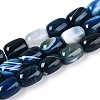 Dyed Natural Banded Agate Beads Strands G-T144-44D-4