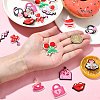 60Pcs 12 Styles Valentine's Day Theme PVC Cabochons FIND-CJ0011-21-4