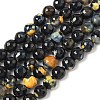 Faceted Natural Fire Crackle Agate Beads Strands G-F447-10mm-A09-1