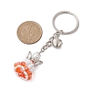 Glass Seed & Plastic Pearl & Alloy Keychain KEYC-MZ00025-01-3