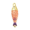 Brass Enamel Fish Connector Charms KK-H527-11G-05-1