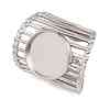 304 Stainless Steel Cuff Rings Ring Components SA-CBA098D-01P-D-2