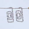 Spiral Rectangle Brass Stud Earrings CX5883-3