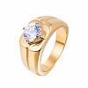 304 Stainless Steel Pave Clear Cubic Zirconia Finger Rings for Men FS-WG96A01-11-2