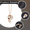 Alloy Crystal Rhinestone Whistle Pendant Necklaces NJEW-WH20001-24G-01-6