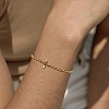 304 Stainless Steel Pave Clear Cubic Zirconia Link Chain Bracelets for Women SA-CBAABBA-07D-G-2