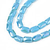 Electroplate Opaque Solid Color Glass Beads Strands EGLA-N002-25-A04-3