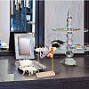 Alloy Crystal Wand Display Stands with Wooden Base BDIS-WH0014-07B-G-5
