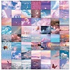 56Pcs Square Sky Water Surface Fancy Scenery Pattern Paper Sticker Label Set DIY-G066-13-5