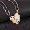Two Tone Heart Puzzle Matching Necklaces Set JN1010B-3