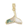 Brass Enamel & Clear Cubic Zirconia Pendants KK-G603-01G-02-1