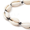 Natural Shell & Synthetic Turquoise Braided Bead Bracelet for Women BJEW-JB09245-03-2
