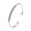 Non-Tarnish 304 Stainless Steel Open Cuff Bangle for Girl Women BJEW-N013-008P-3