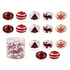 Beadthoven 100Pcs 5 Style Christmas Themed Dyed Natural Wooden Beads WOOD-BT0001-07-16