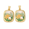 Brass Micro Pave Cubic Zirconia Pendants KK-D390-16G-02-1