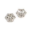 Brass Micro Pave Clear Cubic Zirconia Bead Caps CU-CBA6A75-32P-2