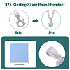 1Pc 925 Sterling Silver Pendant Cabochon Settings STER-BC0002-75B-4