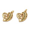 Brass Micro Pave Cubic Zirconia Pendants ZIRC-O039-15G-1