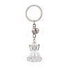 Glass Seed & Plastic Pearl & Alloy Keychain KEYC-MZ00025-05-1