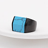 Rectangle Synthetic Turquoise Finger Ring FIND-PW0021-08F-EB-1