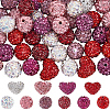 56Pcs Valentine's Day Themed Polymer Clay Pave Good Quality Rhinestone Beads RB-SC0001-20-1