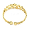 Rack Plating Brass Beaded Cuff Bangles BJEW-B106-15G-3