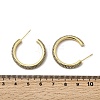 Brass Clear Cubic Zirconia C-Shaped Stud Earrings EJEW-L261-026G-5
