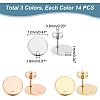 PVD Vacuum Plating 304 Stainless Steel Stud Earring Findings STAS-UN0002-42-4