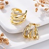 Rack Plating Brass Micro Pave Clear Cubic Zirconia Cuff Earrings EJEW-H147-08G-3