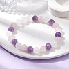 Natural Mixed Gemstone Round Beaded Stretch Bracelets for Women X-BJEW-JB10086-01-2