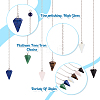 6Pcs 6 Style Natural & Synthetic Hexagonal Pointed Dowsing Pendulums G-FW0001-22-4