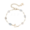 5Pcs 5 Styles Handmade Glass & Opalite & Natural Morganite & Dyed Green Agate & Labradorite & Amethyst Nuggets Beads Necklaces BJEW-JB12461-4