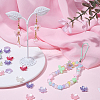 200Pcs Spray Paint ABS Plastic Imitation Pearl Bead Caps OACR-SP0002-15-4