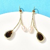 Natural Pearl Dangle Earring EJEW-L099-12G-2