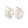 Brass ABC Plastic Imitation Pearl Basket Hoop Earrings EJEW-S270-08S-2